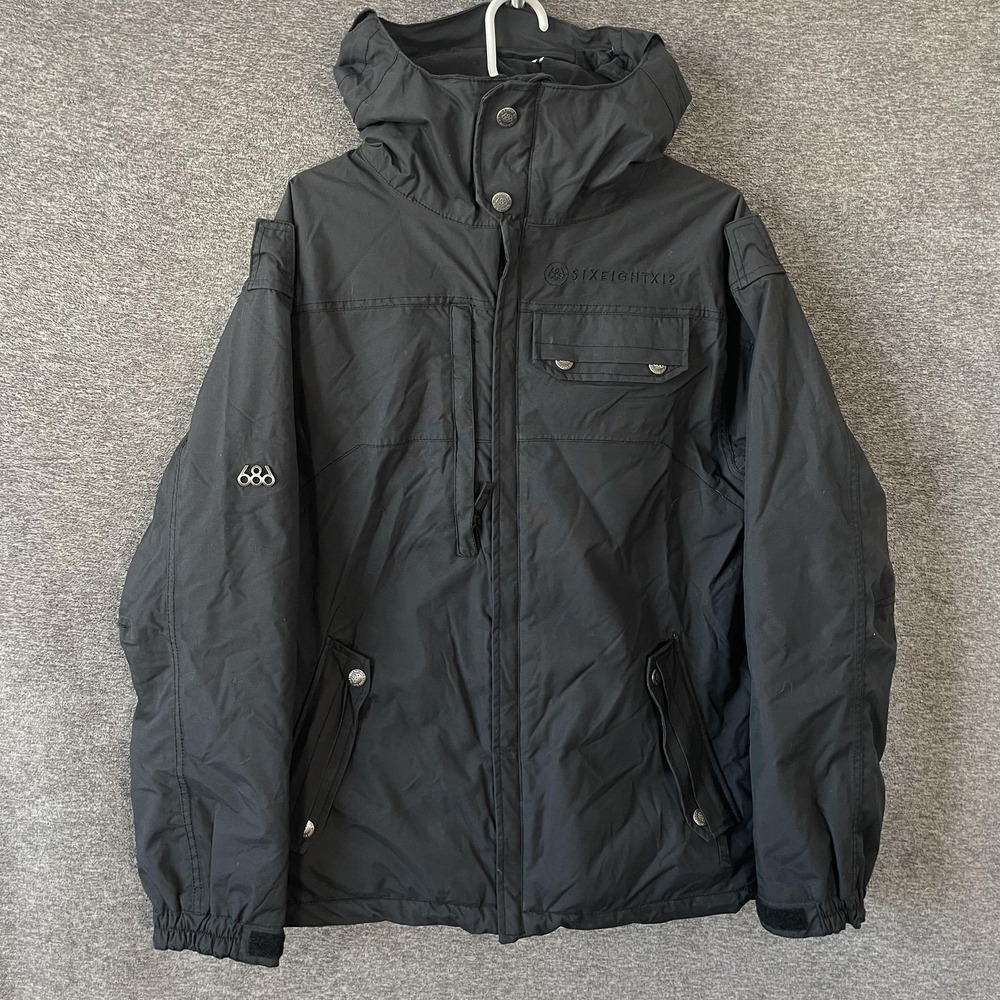686 Mannual Anthem Ins Jacket Mens Small Black Hooded Waterproof Ski Snowboard